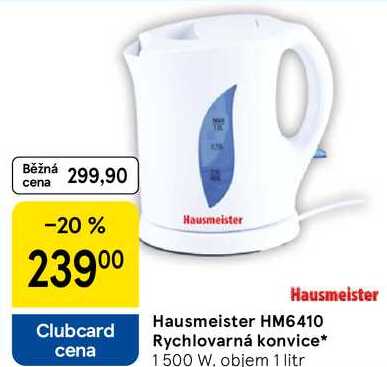 Hausmeister HM6410 Rychlovarná konvice, 1500 W. objem 1 litr 