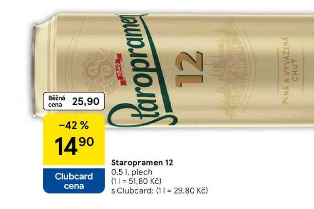 Staropramen 12, 0.5 l, plech 