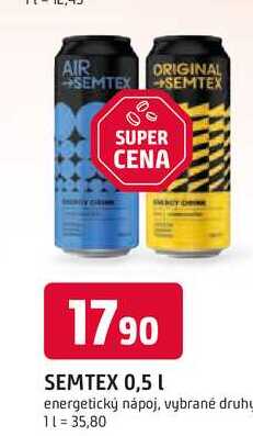 SEMTEX 0,5 L energetický nápoj, vybrané druhy
