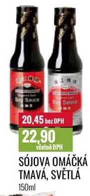 SÓJOVA OMÁČKÁ TMAVÁ, SVĚTLÁ 150ml 