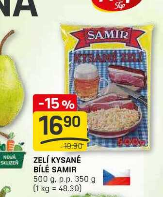 ZELÍ KYSANÉ BÍLÉ SAMIR 500 g. p.p. 350 g 
