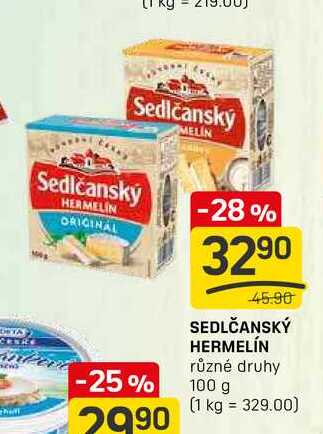 SEDLČANSKÝ HERMELÍN různé druhy 100g