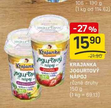 KRAJANKA JOGURTOVÝ NÁPOJ různé druhy 150 g 
