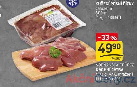 KACHNÍ JÁTRA 500 g. VAK, mražené 