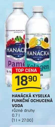 HANÁCKÁ KYSELKA FUNKČNÍ OCHUCENÁ VODA různé druhy 0,7l