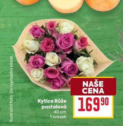 Kytice Růže pastelová 40 cm 1 svazek 