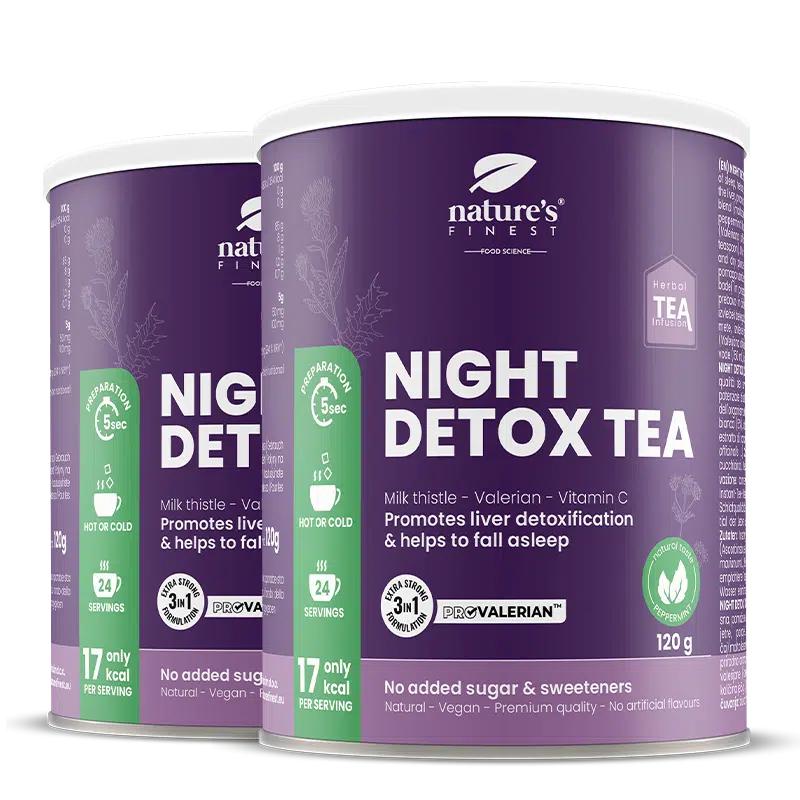 Night Detox Tea 1+1 | Čaj na spánek | Funkční čaj | Čisticí směs | ProValerian™ | Bio | Veganský | Relaxace