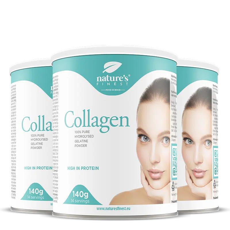 Collagene Powder | 2+1 Zdarma | Hydrolizovaný kolagen | Peptidy | Úleva od bolesti kloubů | Hydratace pokožky | Zdravá pokožka vlasy
