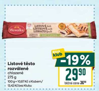 Listové těsto rozválené chlazené 275 g 