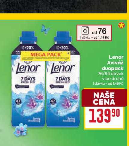 Lenor Aviváž duopack 76/94 dávek 