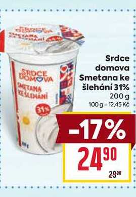 Srdce domova Smetana ke šlehání 31% 200 g 