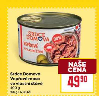 Srdce Domova Vepřové maso ve vlastní šťávě 400 g 