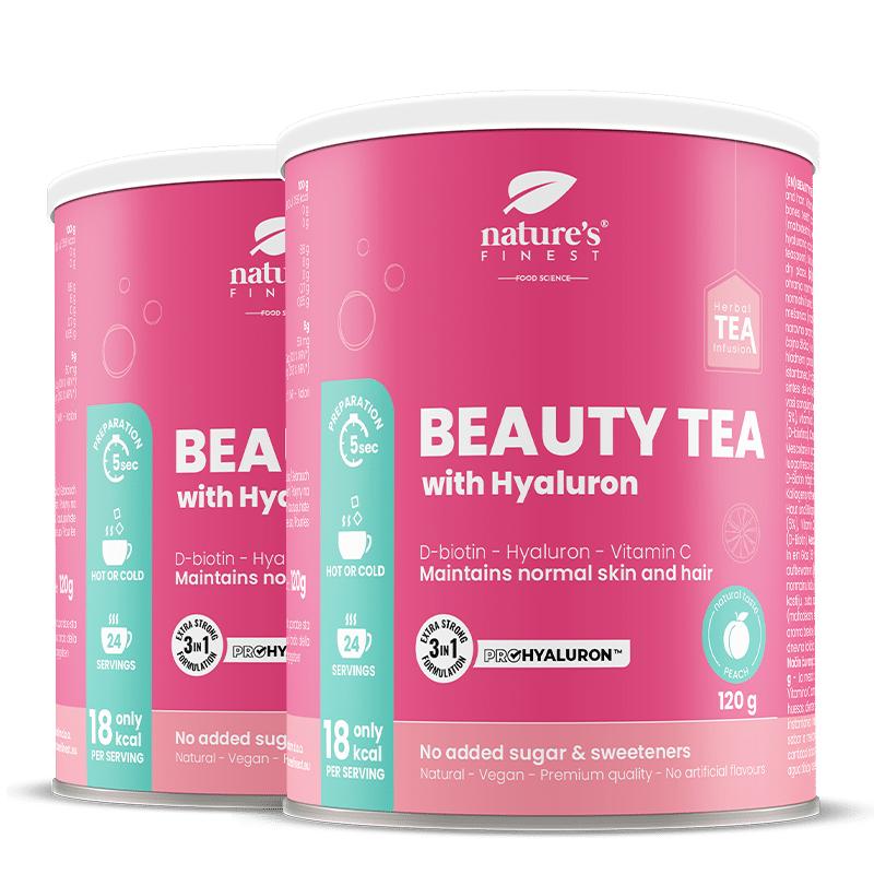 Beauty Tea with Hyaluron and Biotin 1+1 | Pro zdravou pokožku | Funkční čaj | Proti stárnutí | ProHyaluron™ | Bio | Vegan | Podpora kolagenu