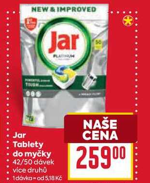 Jar Tablety do myčky 42/50 dávek 