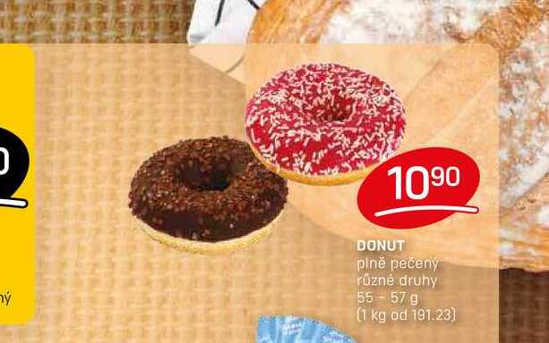 DONUT plně pečený různé druhy 55-57 g 