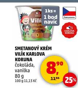 SMETANOVÝ KRÉM VILÍK KARLOVA KORUNA čokoláda, 80 g 