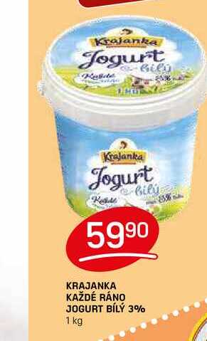 KRAJANKA KAŽDÉ RÁNO JOGURT BÍLÝ 3% 1 kg 