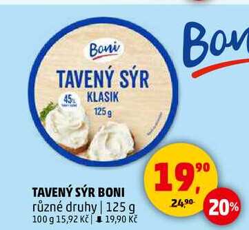 TAVENÝ SÝR BONI různé druhy, 125 g 