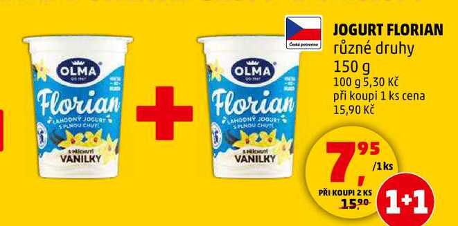 JOGURT FLORIAN různé druhy, 150 g 