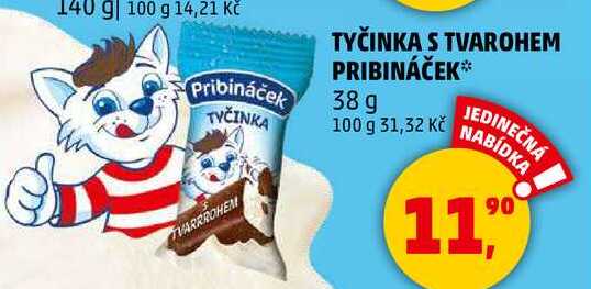  TYČINKA S TVAROHEM PRIBINÁČEK, 38g  