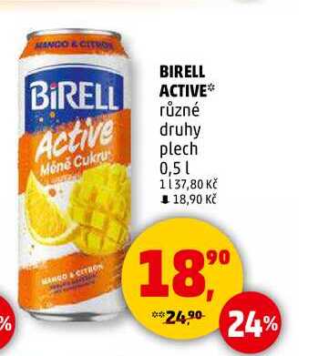 Birell ACTIVE různé druhy plech, 0,5 l