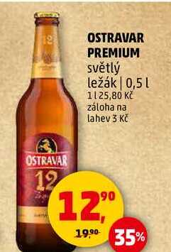 OSTRAVAR PREMIUM světlý ležák, 0,5 l