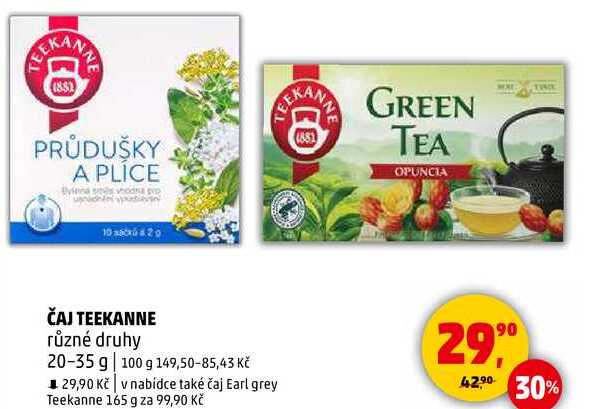 ČAJ TEEKANNE různé druhy, 20-35 g 