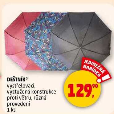 DEŠTNÍK vystřelovací, vyztužená konstrukce proti větru, různá provedení, 1 ks  