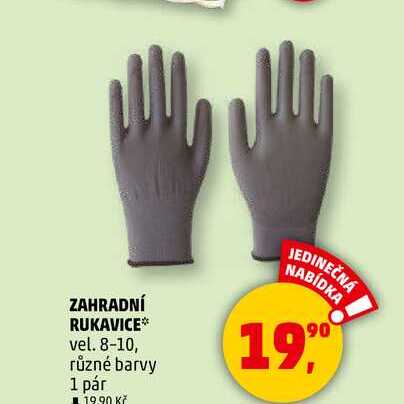 ZAHRADNÍ RUKAVICE vel. 8-10, různé barvy, 1 pár 