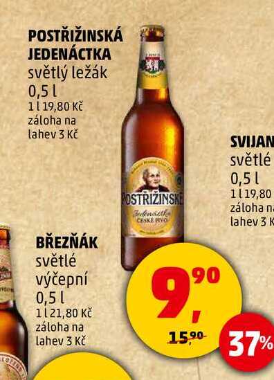 POSTŘIŽINSKÁ JEDENÁCTKA světlý ležák, 0,5 l