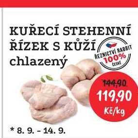KUŘECÍ STEHENNÍ ŘÍZEK S KŮŽÍ chlazený 1kg  