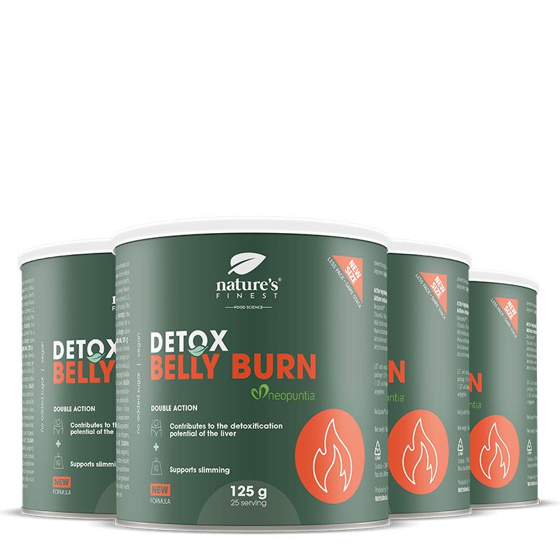 100% Belly Burn + DETOX | Balení 4 kusy | Organické | Nejlepší nápoj pro hubnutí | veganský produkt pro ztrátu váhy | od Nature's Finest