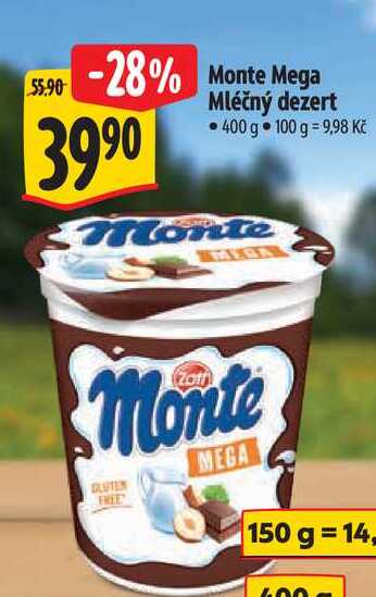  Monte Mega Mléčný dezert 400 g 