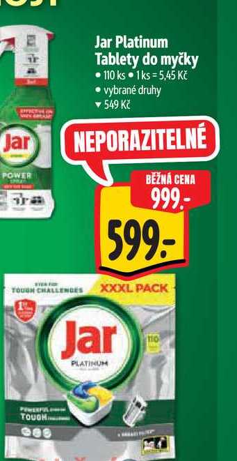   Jar Platinum Tablety do myčky  110 ks  