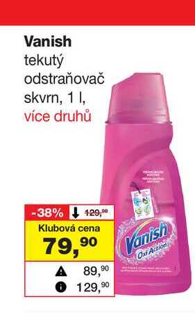 Vanish tekutý odstraňovač skvrn, 1l
