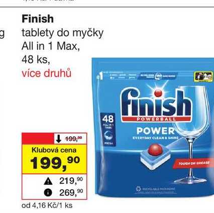 Finish tablety do myčky All in 1 Max, 48 ks