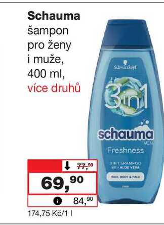 Schauma šampon pro ženy i muže, 400 ml
