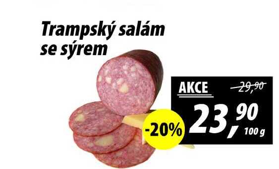 Trampský salám se sýrem, 100 g 