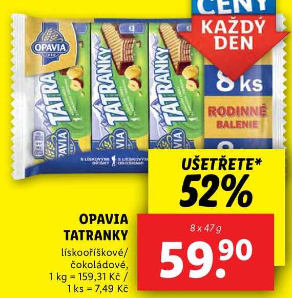 OPAVIA TATRANKY, 8x 47 g