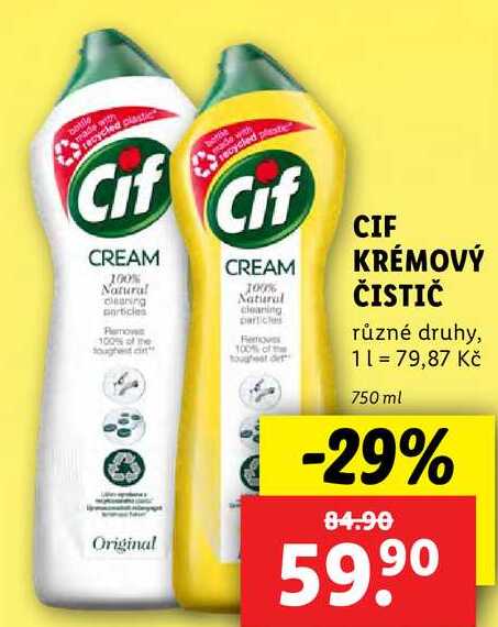 CIF KRÉMOVÝ ČISTIČ, 750 ml