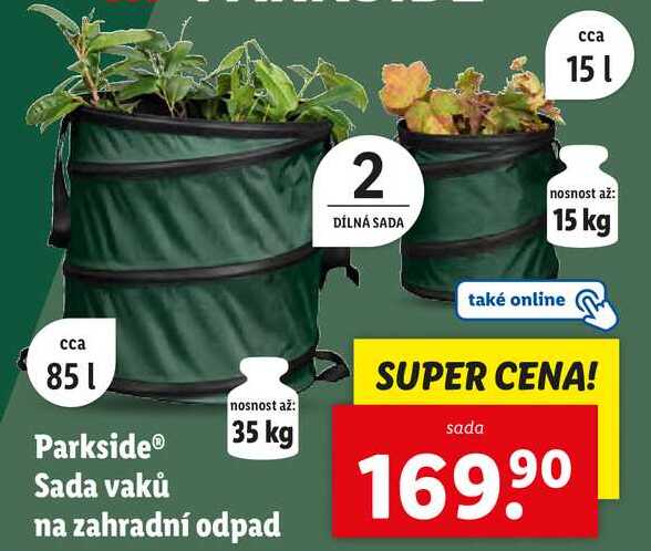 ParksideⓇ Sada vaků na zahradní odpad 