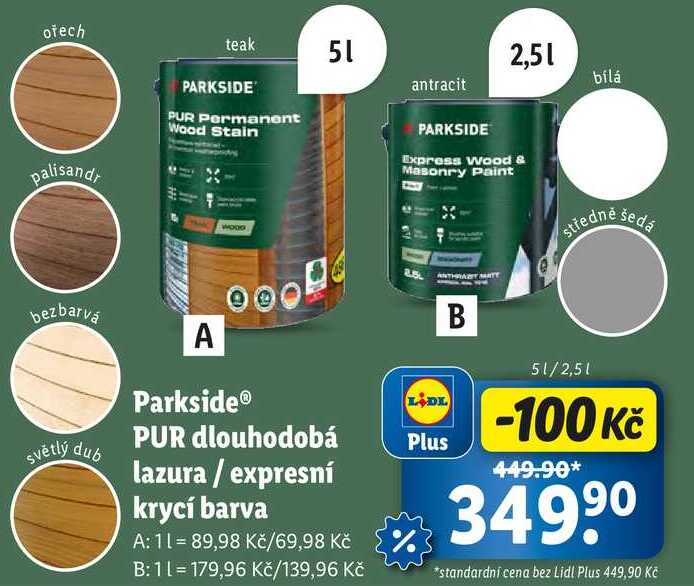 ParksideⓇ PUR dlouhodobá lazura/expresní krycí barva 
