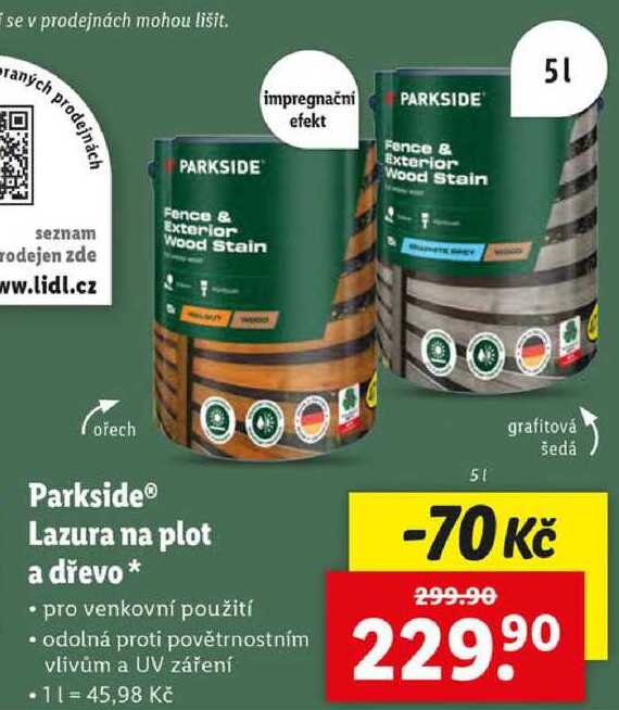 Parkside® Lazura na plot a dřevo 