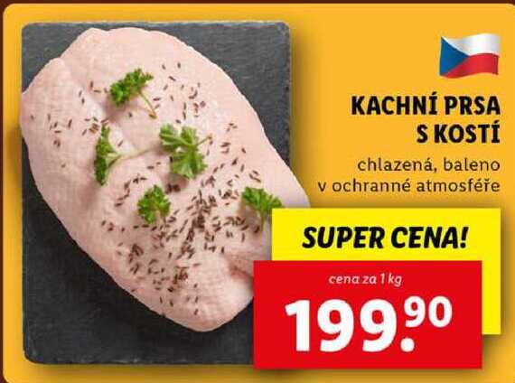 KACHNÍ PRSA S KOSTÍ, cena za 1 kg 