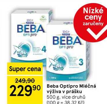 Beba Optipro Mléčná výživa v prášku, 500 g, více druhů  