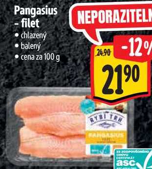 Pangasius -filet, cena za 100 g