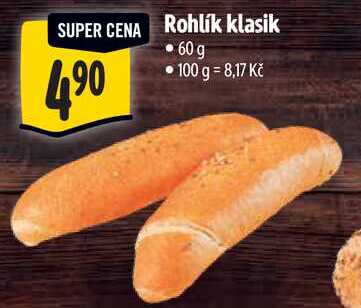 Rohlík klasik, 60 g