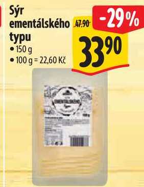 Sýr ementálského typu, 150 g 
