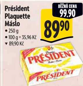 Président Plaquette Máslo, 250 g 