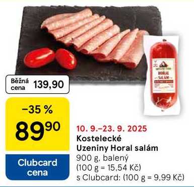Kostelecké Uzeniny Horal salám, 900 g, balený  